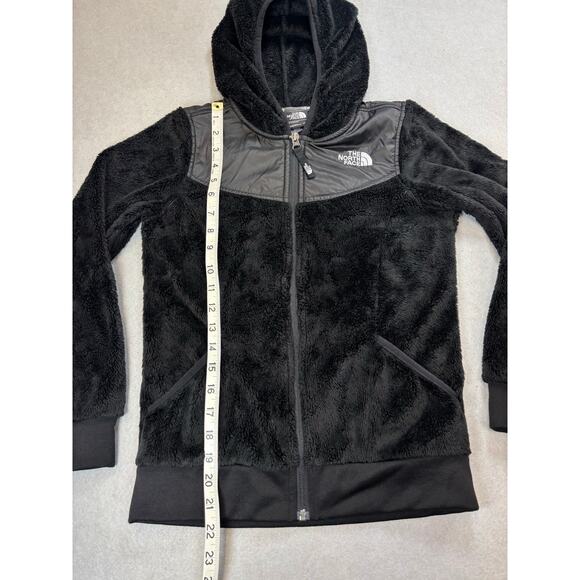 The North Face Girls (M)10-12 Fuzzy Jacket Black Oso Fleece Soft Full Zip hoodie - Picture 4 of 10